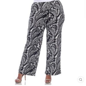 NWOT White Mark Paisley Printed Palazzo Pants 2X